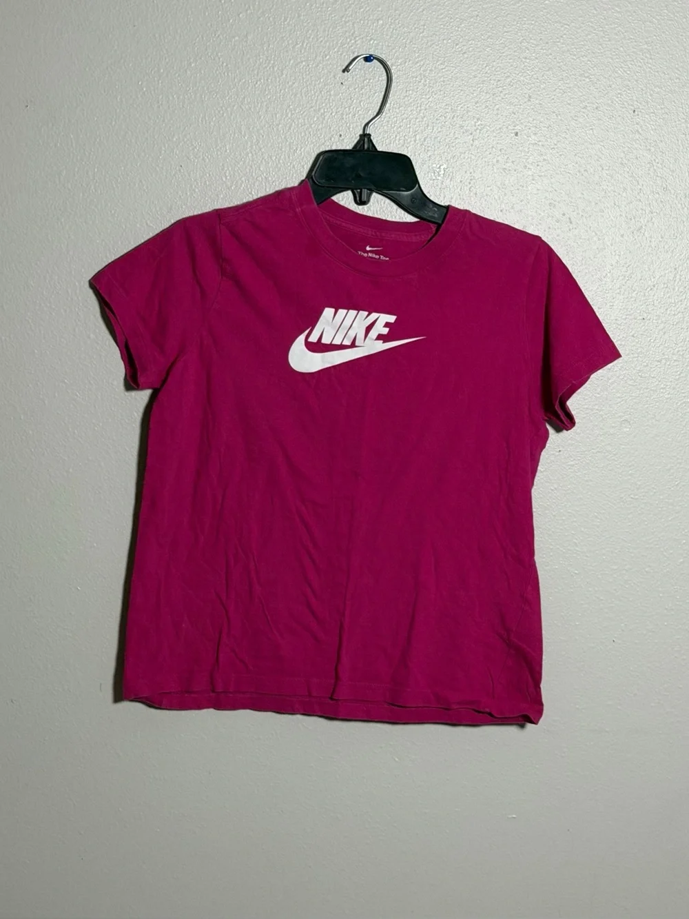 Nike Girl Kids Pink The Nike Tee Logo Crewneck‎ T-Shirt Activewear size XL